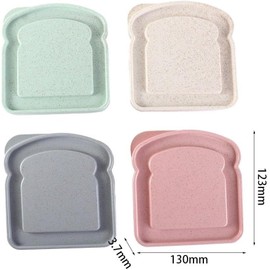 WLngtv Pink Sandwich Containers, Toast Shape Sandwich Box Food Storage Case Plastic Sandwich Keeper Bread Container for Family or Adults(5.12 * 4.84 * 1.46in)