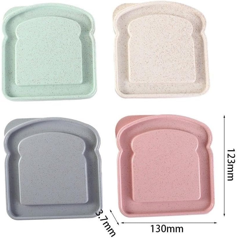 WLngtv Pink Sandwich Containers, Toast Shape Sandwich Box Food Storage