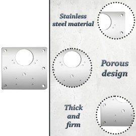 10Pcs Hinge Repair Plate, Kitchen Door Hinge Repair Plate, Cupboard Hinge Repair Plate with 60 Pcs Screws, Stainless Steel Hinges Repair Plates Brackets with Holes for Kitchen Wood Furniture