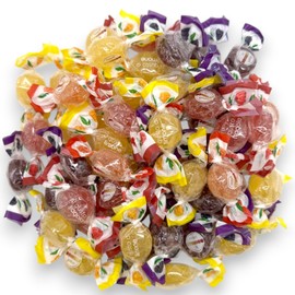 Premium Gourmet Bonelle Italian Fruit Jellies -1.5 lbs Individually Wrapped Assorted Flavors Strawberry, Cranbury, Blackberry, and Lemon-Vegan & Gluten-Free(24 oz)