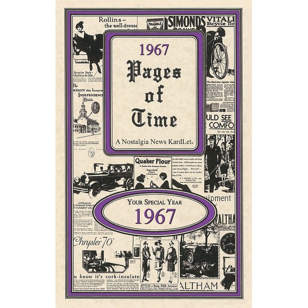 Pages of Time 1967 CELEBRATION KardLet: Birthdays, Anniversaries, Reunions, Homecomings, Client & Corporate Gifts