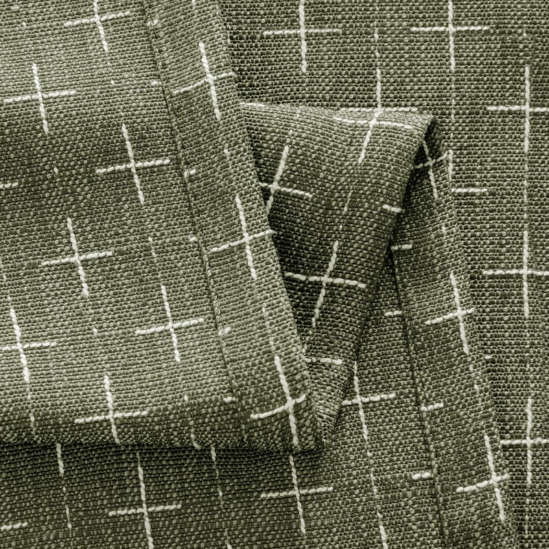 MIULEE Decorative Back Tab Linen Curtains with Geometric Pattern for