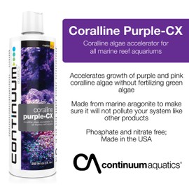 Continuum Aquatics Coralline Purple CX - Coralline Algae Growth Accelerator for Marine Saltwater Reef Aquariums