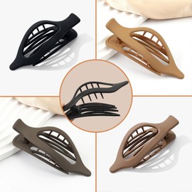 8 Pack French Flat Hair Clips for Women, Large Matte No Slip Claw Barrettes for Thick or Thin Hair,Strong Hold Flat Claw Clip for Girls