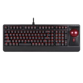 Perixx Periboard-322 Teclado mecánico con Cable con 2 hubs, Trackball Grande de 2.17 Pulgadas, diseño retroiluminado RGB, diseño de inglés Estadounidense (PB-322BUS-11577)