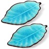 Sanbege 2 Pack Leaf Spoon Rest, Ceramic Ladle Holder, Modern