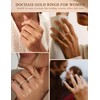 Dochais 5PCS Stackable Gold Rings for Women, Non Tarnish Dainty