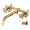 Wall-Mounted Bathroom Sink Faucet Brushed Nickel Waterfall Bathroom Faucet Solid
