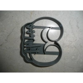 AJT NUMBER 3 WITH WORD ON SIDE DETAILED COOKIE CUTTER MADE IN USA PR5043