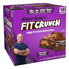 Fit Crunch- FITCUNCH Barritas Proteínas Tamaño Snack, Diseñadas por Robert Irvine, Barra horneada de 6 capas, 4g de Azúcar, Gluten