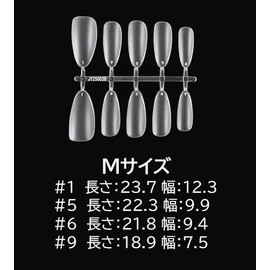 Nail Tips, Ultra Thin, False Nails, Self-Gel Nails, Natural Fit, Plain, Adhesion, Large Capacity, Practice, Set of 300 (M, Oval)