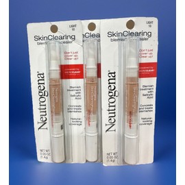 Neutrogena SkinClearing Blemish Concealer # 10 Light Read 0.05 Oz  ~ 3 Pcs