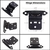 DecoBasics 3/8" Inset Cabinet Hinges Black (5 Pair -10 Pcs)
