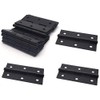 XMHF 2 Inch Butt Hinges for Cupboard Cabinet Home Furniture Hardware Door Folding Butt Hinge Black 12PCS