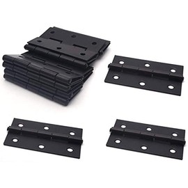 XMHF 2 Inch Butt Hinges for Cupboard Cabinet Home Furniture Hardware Door Folding Butt Hinge Black 12PCS