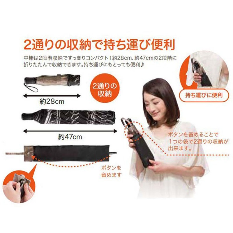 Fortuna Folding Thermal Parasol for Sun and Rain, Black