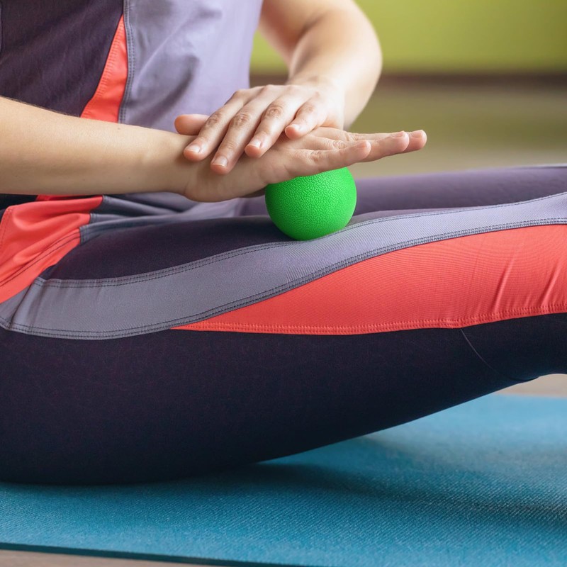 2-Pack Firm Lacrosse Massage Balls (Blue & Green) - for