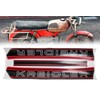 BISOMO Tank Sticker Kreidler Lettering in Black/Red, Complete Sheet with