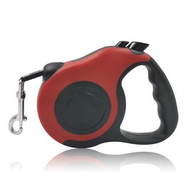 GLOGLOW Correa Retráctil para Perros Pequeños, Medianos y Grandes - Control de Botón, Manija Ergonómica, para Caminar (Rojo)