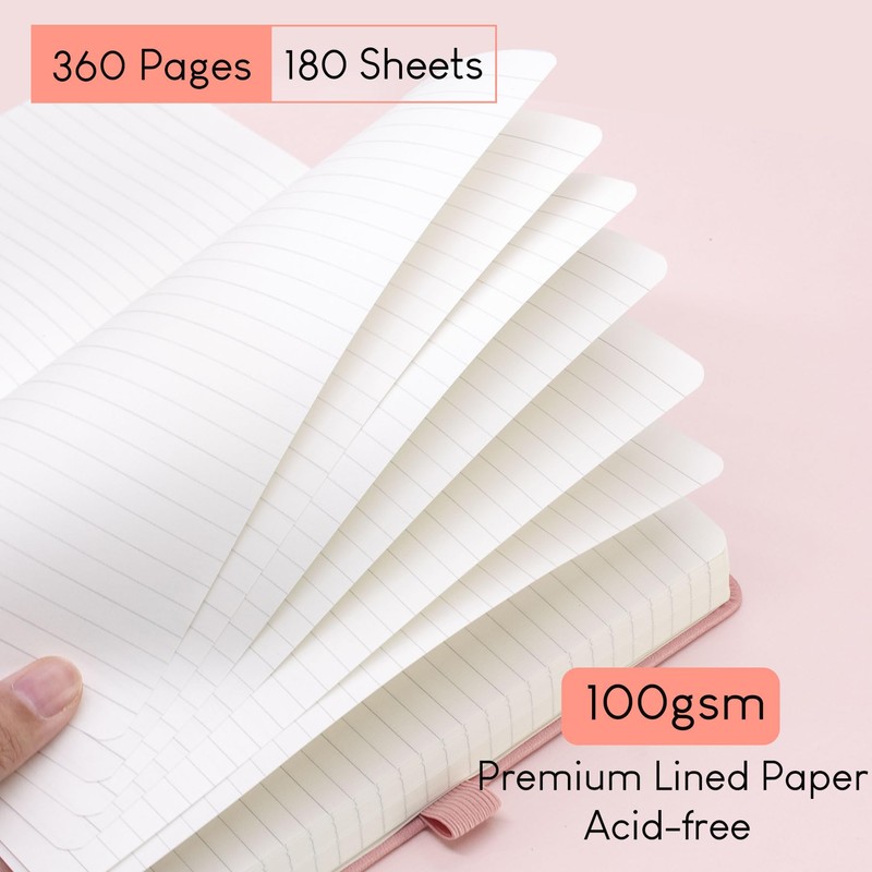 STATIONERY ISLAND A5 Lined Notebook, 360 Pages Thick Journal Notebook,