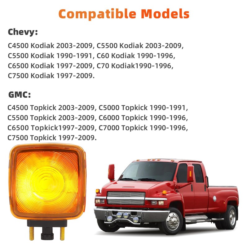 Tivora Turn Signal Light Compatible with Chevy Kodiak, GMC Topkick