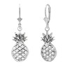 Sterling Silver Pineapple Leverback Earrings