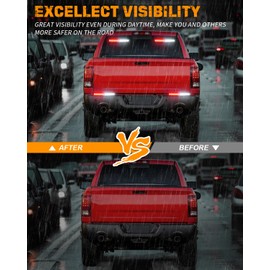 XRIDONSEN 2x 10.7 inch Red White Emergency Lights 24 LED Strobe Warning Flashing Safety Dash Side Window Front/Rear Windshield First Responder Lights for Volunteer Firefighter Vehicles POV Trucks