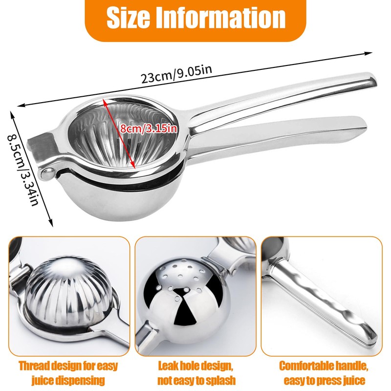 Stainless Steel Manual Lemon Squeezer, Heavy Duty Orange Hand Press