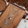 PLwelth Western Layered Charm Necklaces for Women Dainty Cowboy Boot