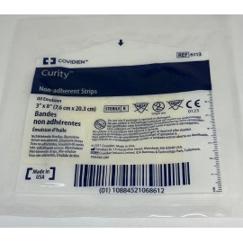 COVIDIEN Curity 6113 Non-Adherent Dressing 3'' x  8'' Strips, Oil Emulsion, Box of 24