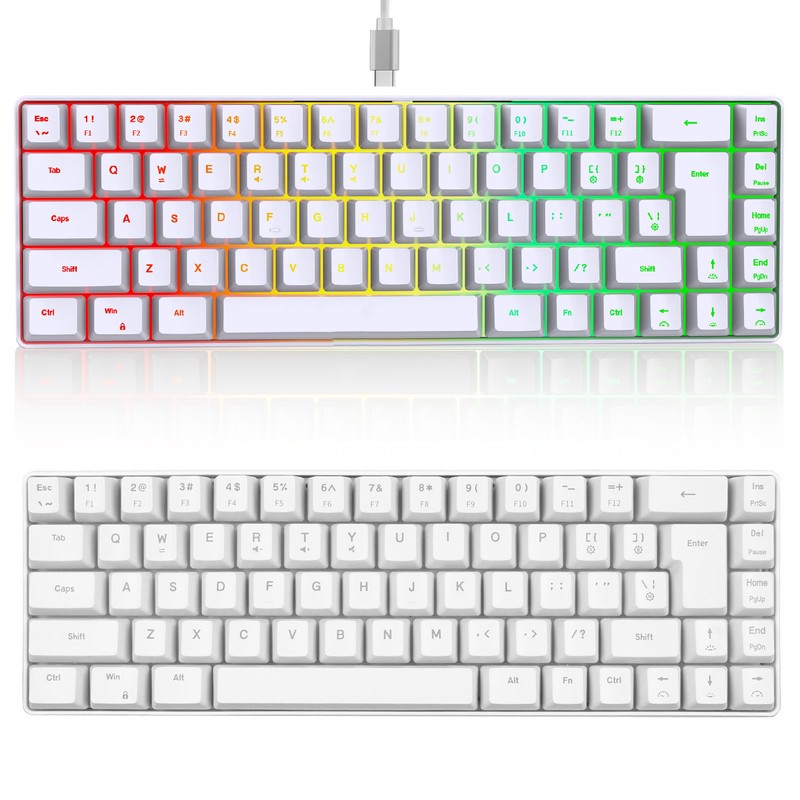 V200 Mechanical Gaming Keyboard Portable 68 Keys Wired RGB Backlit