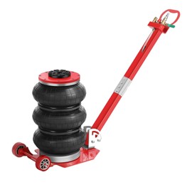 Air Jack, 3 Ton/6600 lbs Triple Bag Air Jack, Portable Air Bag Jack Lift up to 17.7 inch/450 mm, Pneumatic Jack with Adjustable Long Handles, Airbag Jack for Cars Home Garage Repair, Red