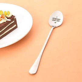 Funny I Cerealsly Love You Spoon Gift for Boyfriend Girlfriend Christmas Gifts for Husband Wife Birthday Anniversary Valentines Gifts for Her Him Engraved Cereal Spoon for Best Friend Mom Dad Families