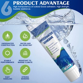 JAOJAO Aquarium Silicone Sealant, Clear Silicone Sealant Waterproof Aquarium Glue Safe for Fish Strong Adhesion Good Flexibility Underwater Bonding for Fish Tank Pools, 50ml*2