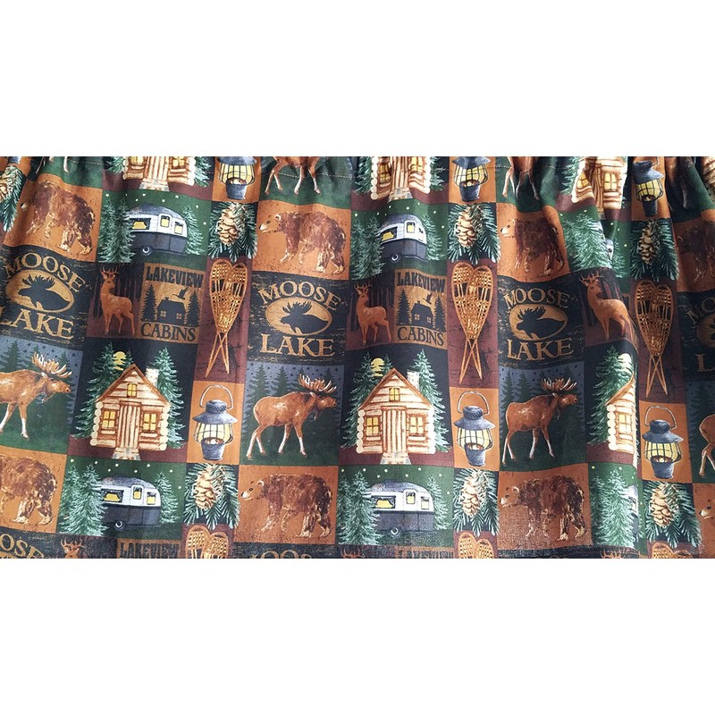 Rustic Valance, Moose Lake Cabin Valance Curtains, Rustic Cabin Valance