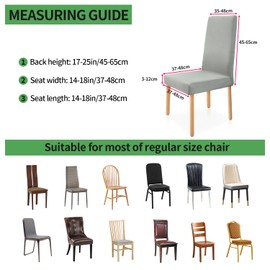 Zindoo Chair Covers for Dining Chairs 4, Stretch Removable Washable Dining Chair Slipcovers, Spandex Dining Chair Covers, Chair Protector for Hotel, Restaurant, Banquet, Kitchen (Light Grey)