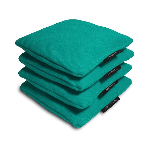 SureFire Traditional Regulation Cornhole Bags (Duck Cloth, Corn-Filled, 16 oz) - Set of 4, Teal
