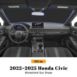 PeakPurit Car Windshield Sun Shade for Honda 2022-2025 Civic Accessories (OEM Design) Reflective Foldable Heat Insulation Sunshade for Ultimate Protection