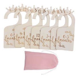 STOBOK Monthly Baby Clothing Dividers Age-Based Wardrobe Organizers Wooden Closet Supplies