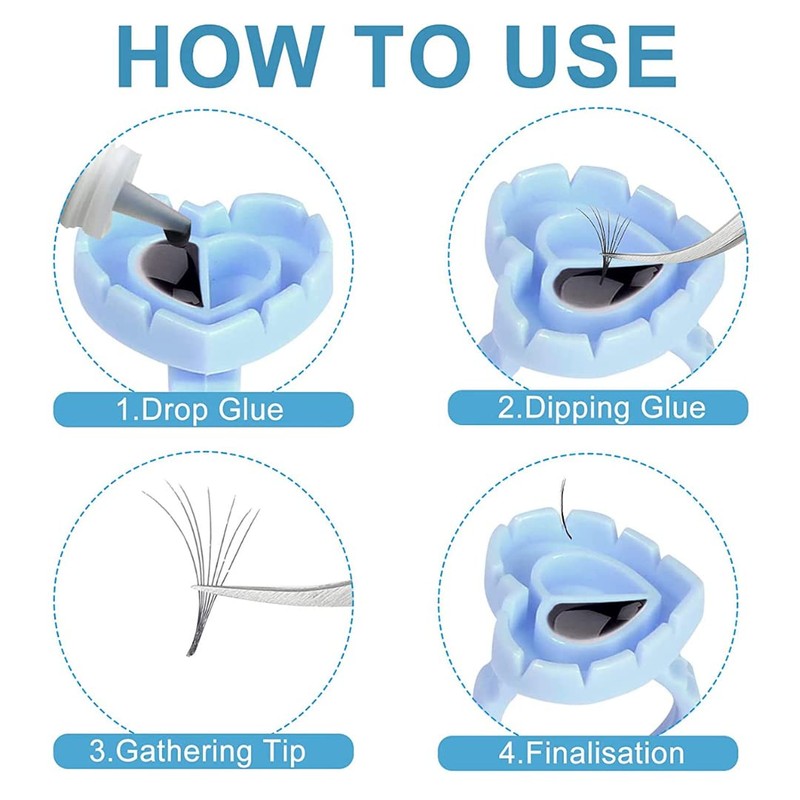 OVALA 100pcs Glue Rings Smart Glue Cups Lash Glue Holder