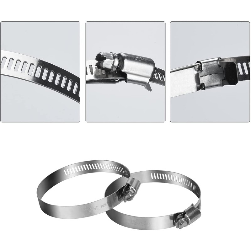 drado Jubilee Hose Clips 59-82mm Stainless Steel Pipe Clamps, 8