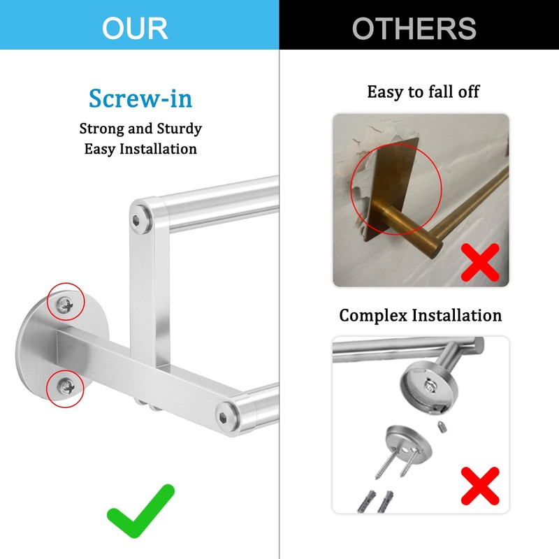 Double Towel Racks for Bathroom, 24 inch Double Towel Bar,