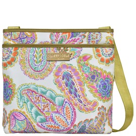 Anuschka Women Hand-Painted Leather Crossbody, Boho Paisley, One Size