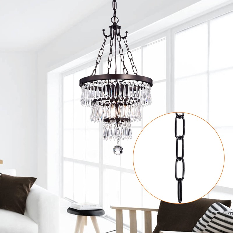 Mr.Color Black Metal Chandelier - Heavy Duty, 6 Feet Chain