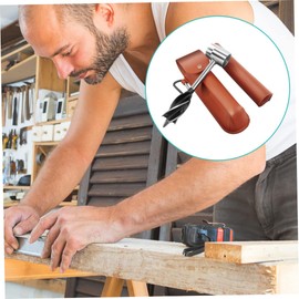 Bushcraft Hand Auger Wrench Survival Settlers Tool Wood Drill Peg Hole Maker Multitool for Camping Bushcrafting Outdoor Backpacking,Brown