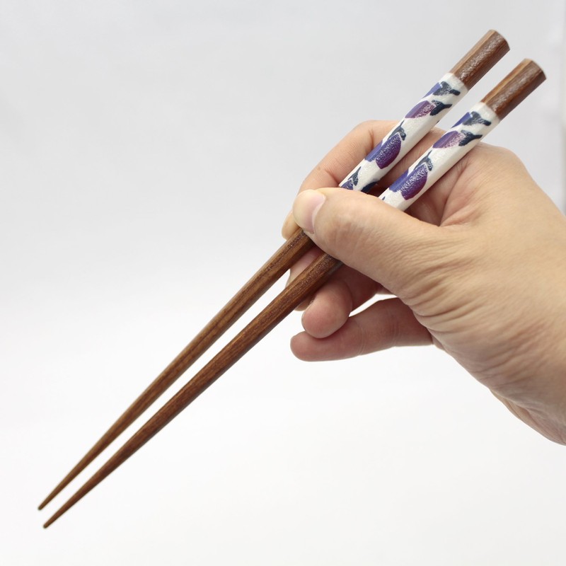Ishida 11619 Chopsticks Made in Japan Hexagonal Eggplant 9.1 inches