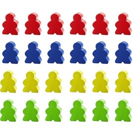 HAIKING Wooden Peg Doll Chess Pieces, 40 Pcs Colorful Chess Pieces for Flying Chess Game, Card Game, Dice Board Game (4 Colors)