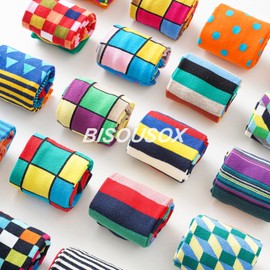 BISOUSOX Gifts for Men Funny Socks Men 39-46 Colourful Men's Socks Cotton Fun Socks Pattern Stockings Men's Birthday Gift for Men Father's Day Gift, 10-Pairs-Medley9