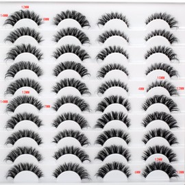 Pooplunch Pestañas Postizas, 20 Pares, Pestañas Naturales De Tira, Cortas, Estilo Ojo De Gato, Volumen, Efecto Desfilado, Extensiones De Pestañas Postizas Con Banda Transparente, Pestañas De Visón Sin