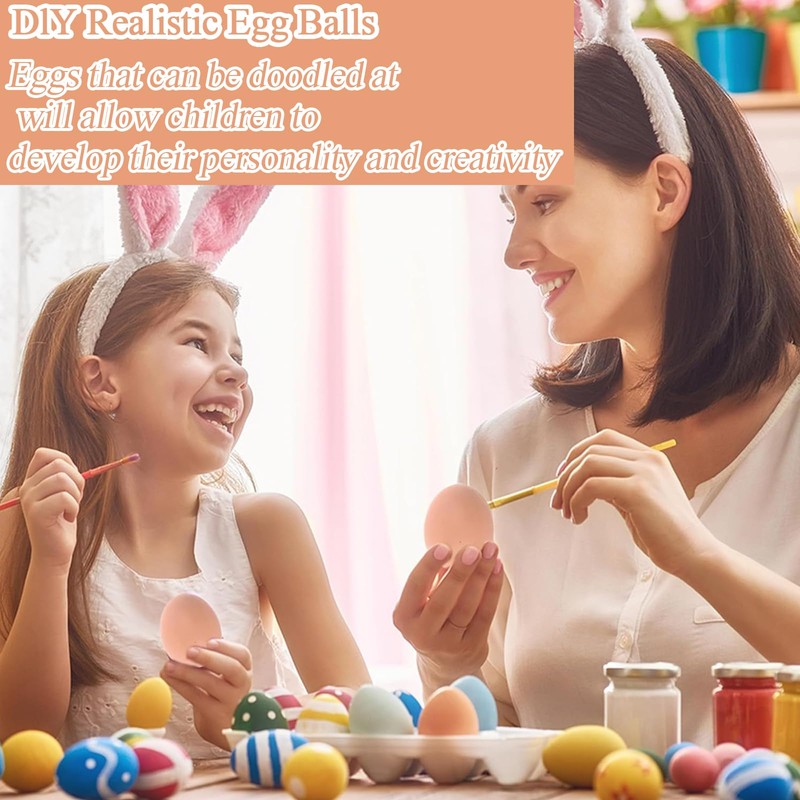 12 Pcs Fake Eggs, Artificial Plastic Eggs for Kids, Easter